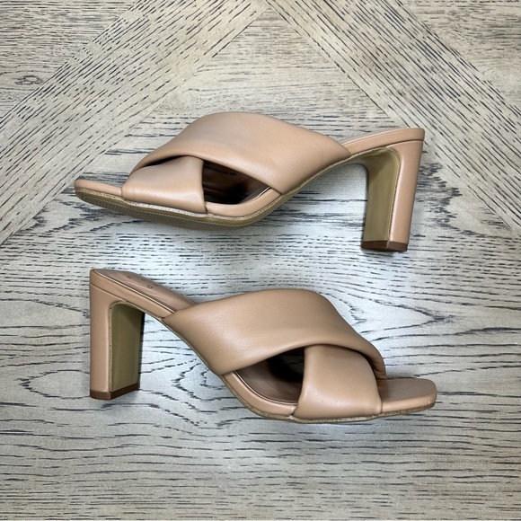A New Day Casual Crisscross Leather Square Toe Sandal Heel Nude/Tan, Women’s 8 - Picture 7 of 9